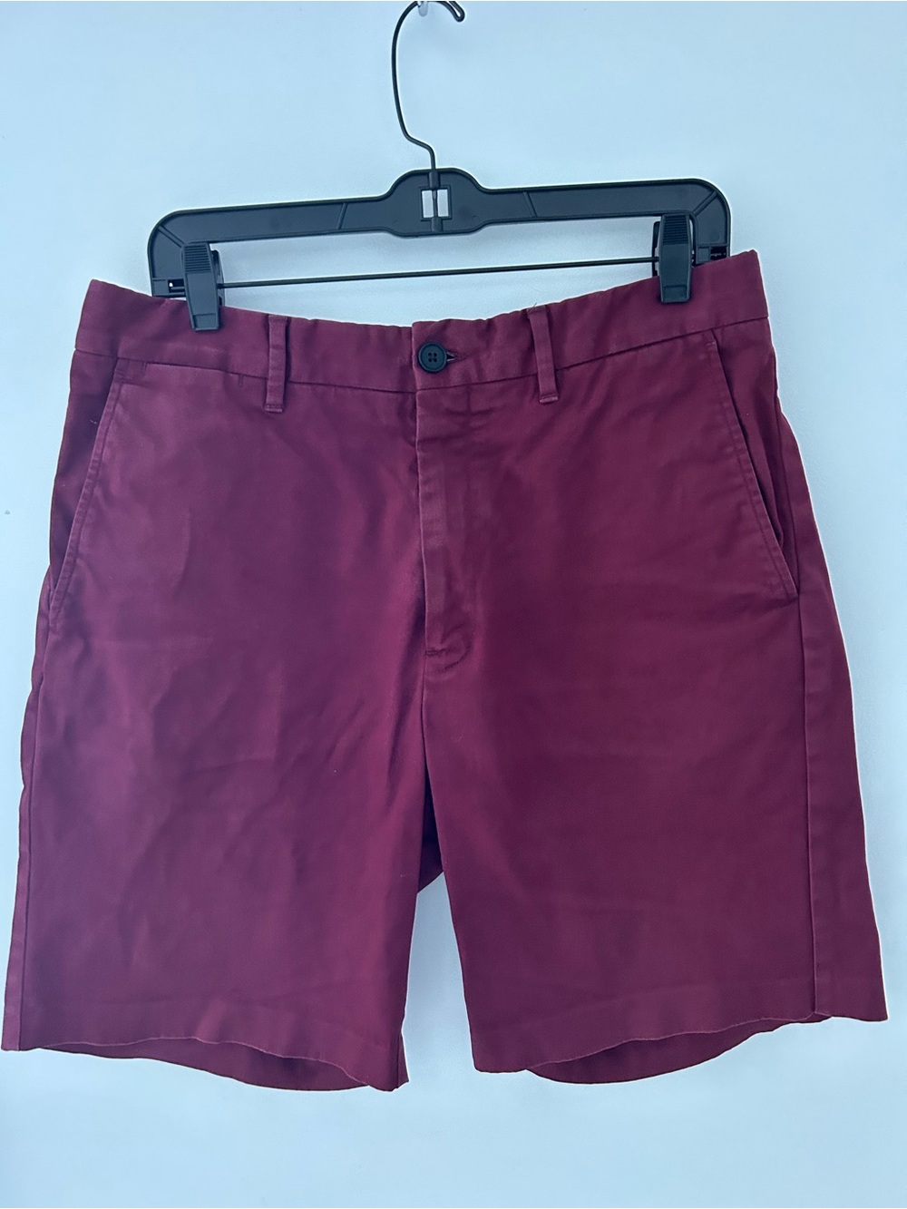 Acne Studios Men's Maroon Flat Front Shorts Size 50 EU / Large US